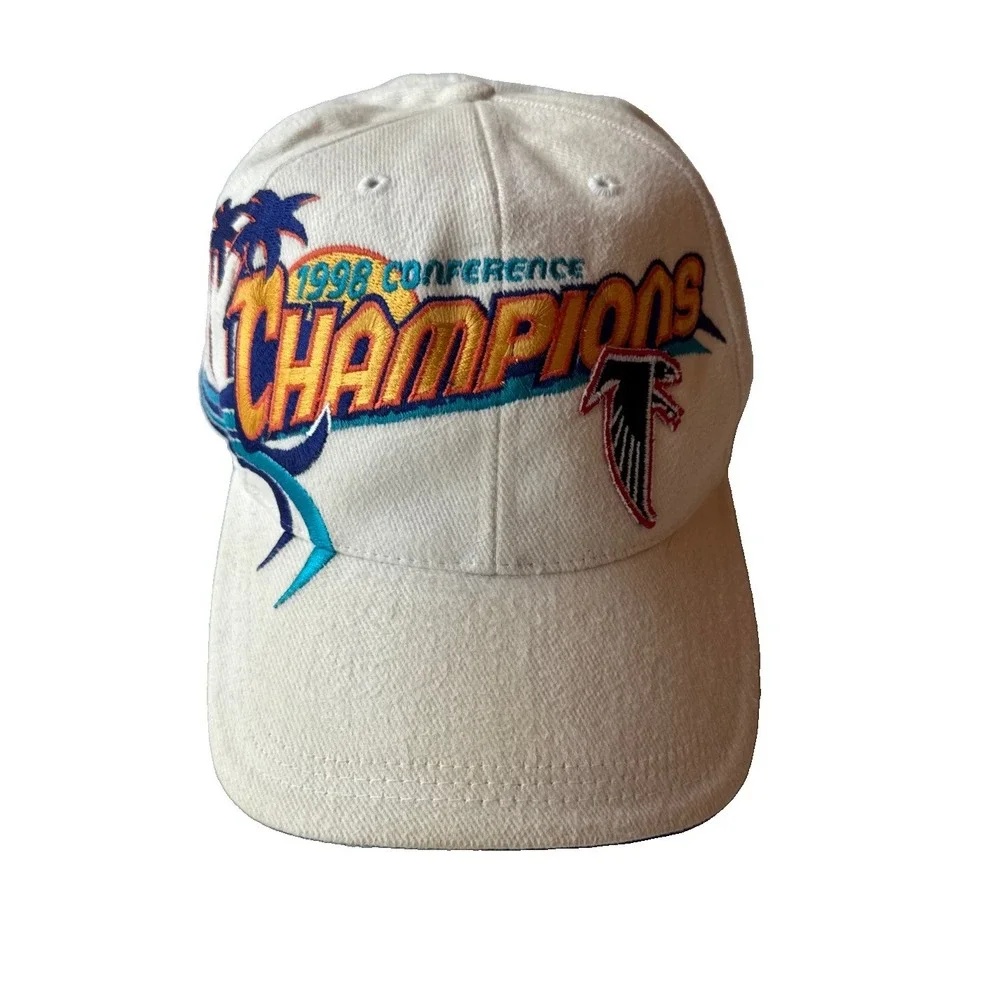 Vintage 1998 Atlanta Falcons NFL Conf. Champs Adjustable Strap Baseball Cap Hat